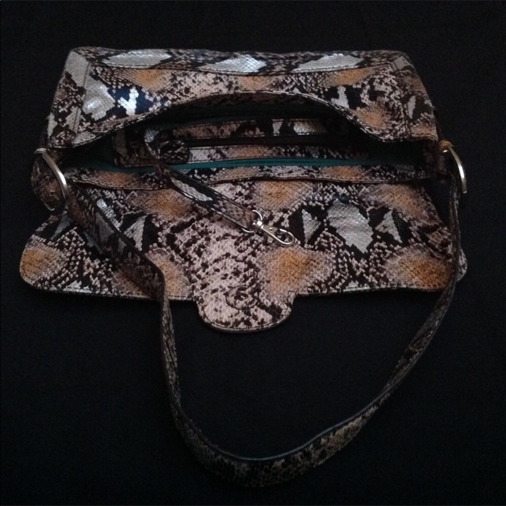 Kate Landry Python Snake Clutch Mini Shoulder Bag - image 6